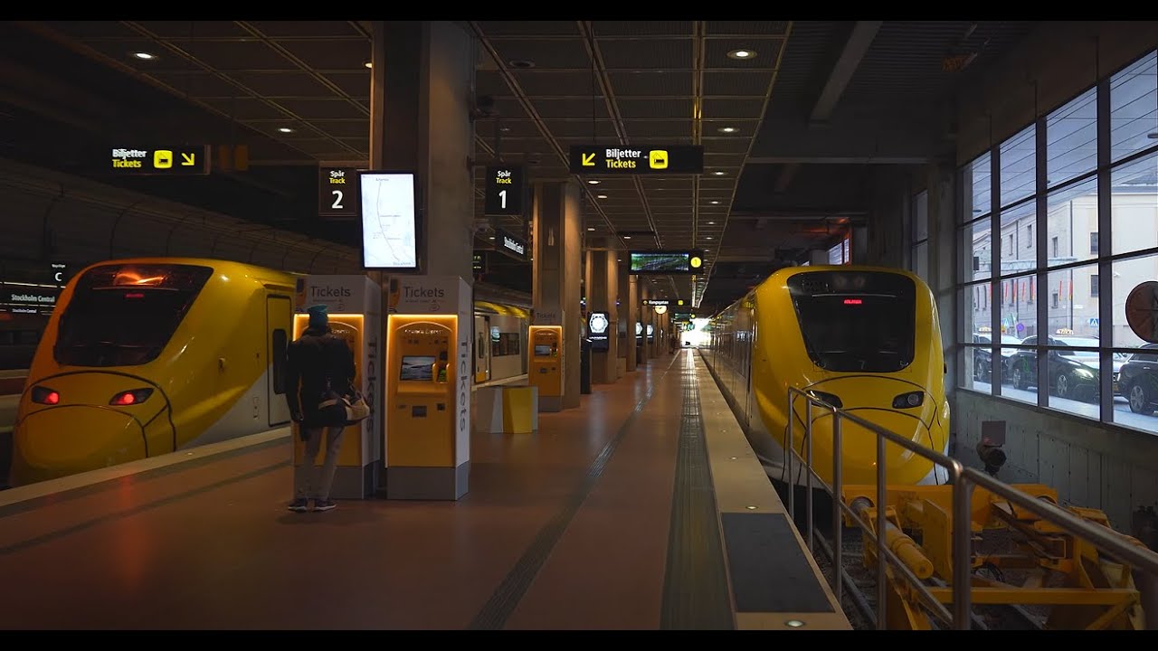 Sweden, Stockholm, train ride from Central Station to Arlanda Airport T2 / T3