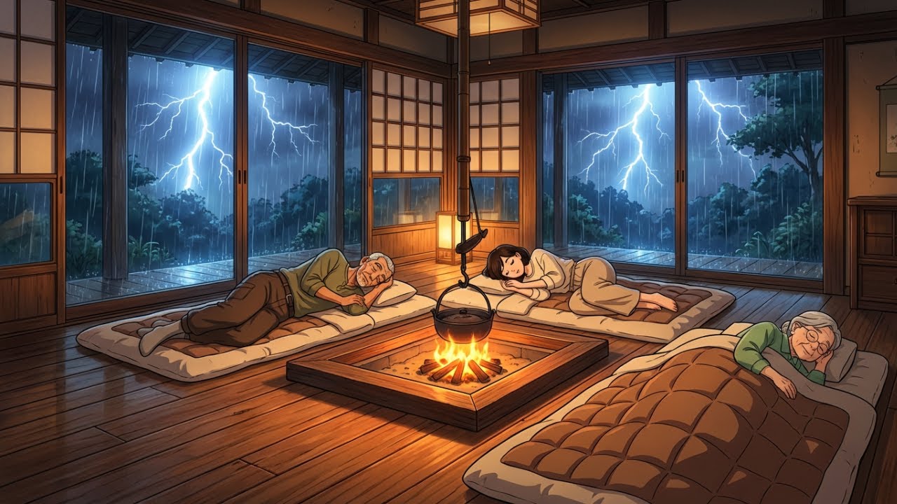 Cozy Glass House in the Forest 🌧️  Grandparents Cooking Japanese Food | ghibli ASMR