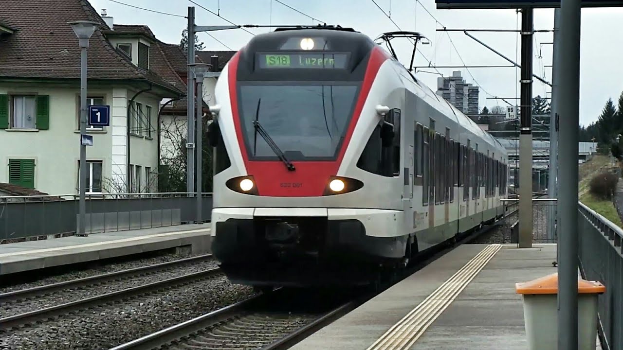 SBB Re 460 IR Luzern - Genève Aeroport / RABe 523 (FLIRT) S18 Sursee - Luzern in Emmenbrücke Gersag