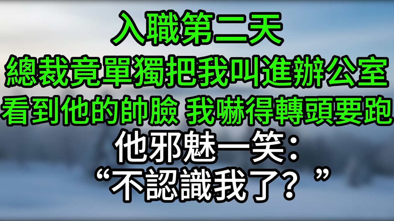 入職第二天，總裁竟單獨把我叫進辦公室，看到他的帥臉，我嚇得轉頭要跑，他邪魅一笑：“不認識我了？”