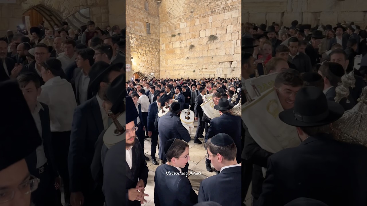 Second Hakafot after the Simchat Torah holiday at the Western Wall in Jerusalem, Israel 2024