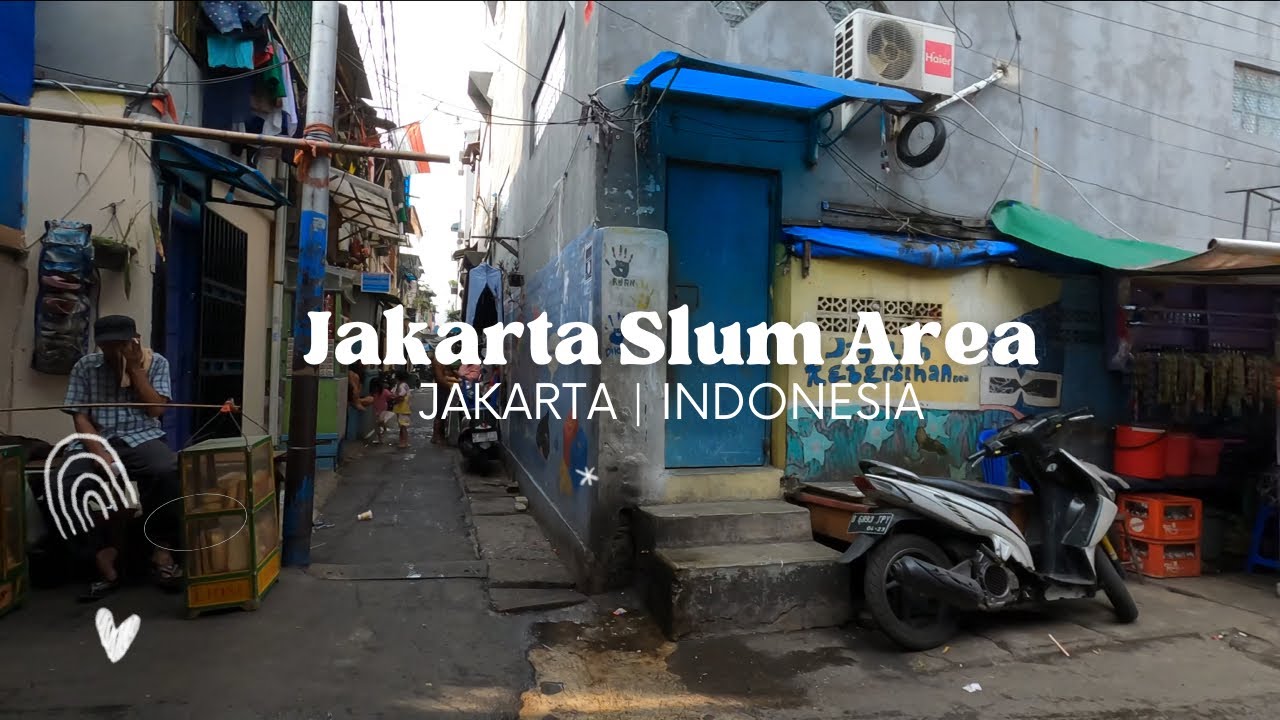Slum Area in West Jakarta 2022 | Indonesia Walking Tour Video 4K.
