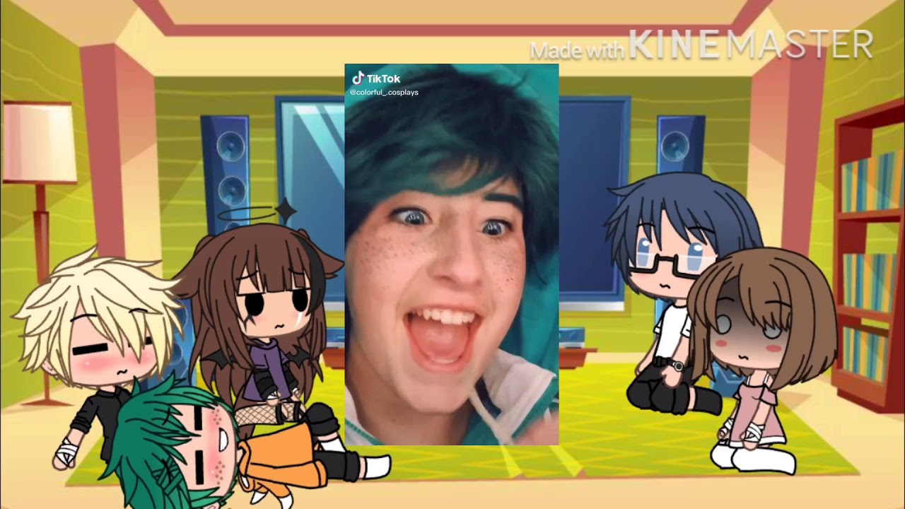 Baku, Deku, Iida and Floaty girl react to Tik toks | Gacha life