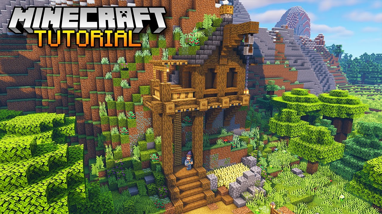 Minecraft 1.18 Tutorial - How to Build a Cliff House in Minecraft 1.18