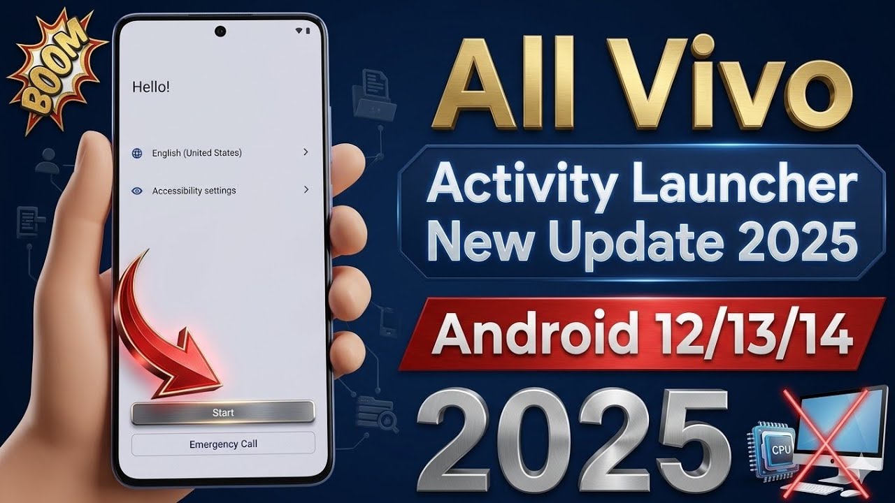 Activity Launcher New Update 2025 | All Vivo Android 12/13/14 Frp Unlock New Method | Without Pc