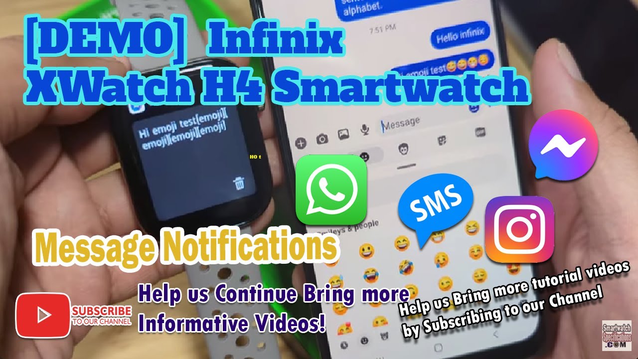 [ Demo ] Infinix XWatch H4 Smartwatch -  Message Notifications 