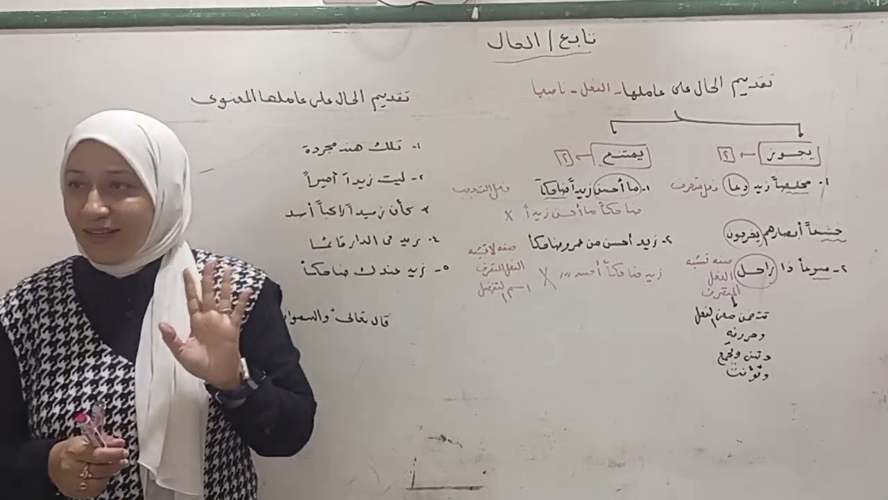 تابع الحال(الجزء الثالث) تقديم الحال على عاملها الصف الثاني الثانوي الأزهري ترم أول قناة الياسمين