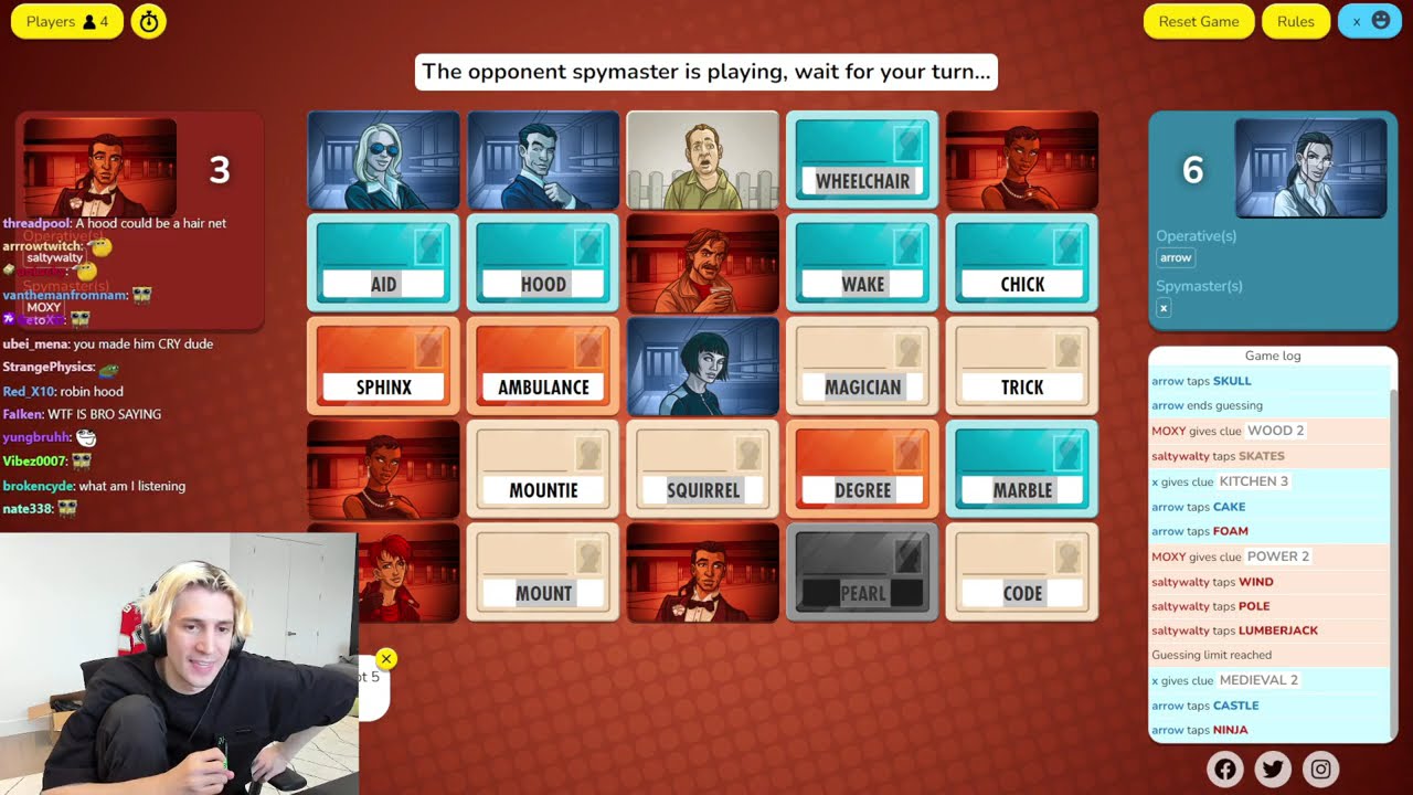 xQc Plays CODENAMES with Moxy & Friends!