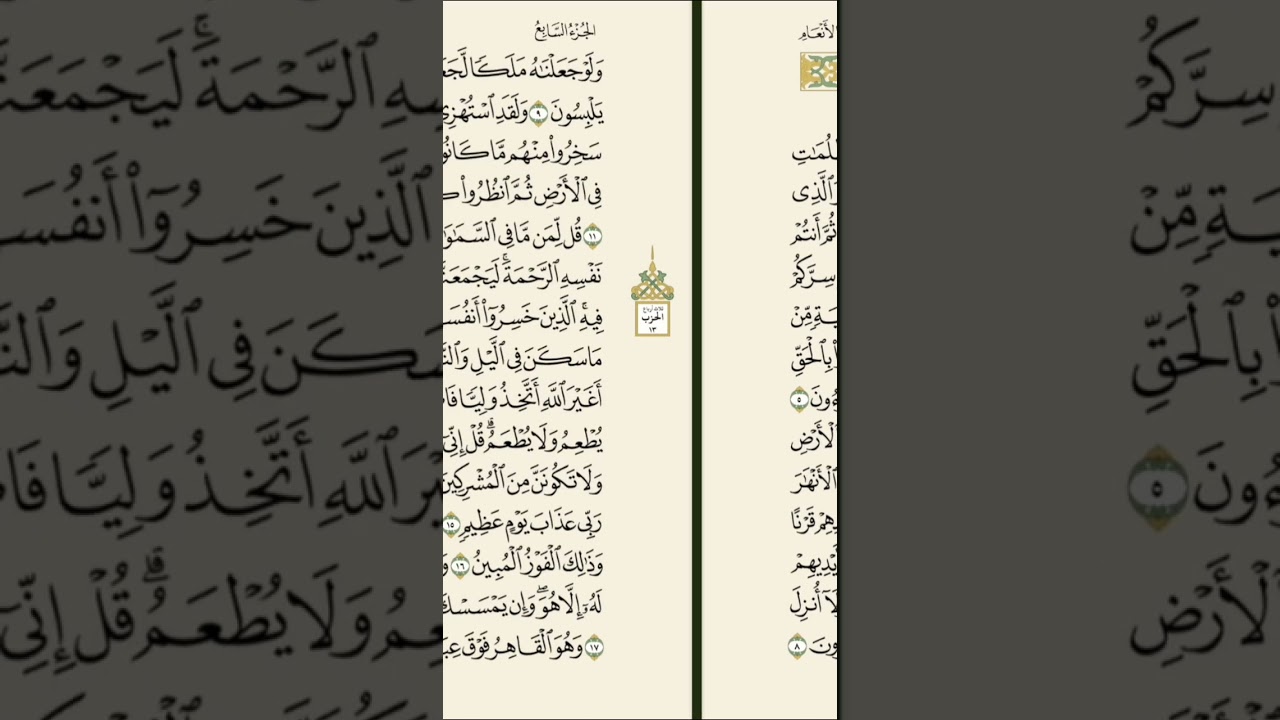 الختمة الشهرية - الجزء السابع - سورة المائدة/الأنعام - من صفحة ١٢٧ إلى صفحه ١٣٢