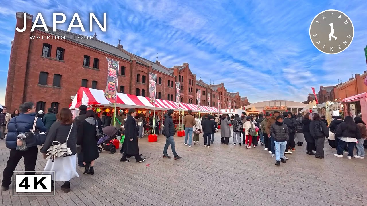 Yokohama Walking from Quiet Streets to the Red Brick Warehouse | Japan Walking Tour【4K | 60fps】