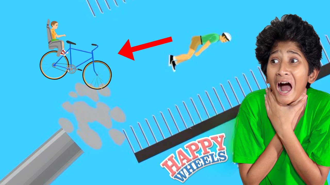 IMPOSIBLE STUNTS GONE WRONG IN HAPPY WHEELS!