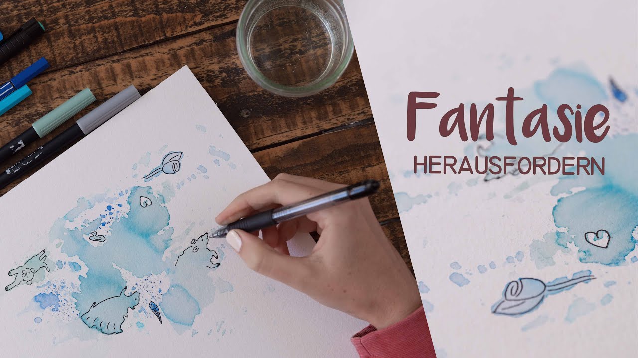 Kreativübung - Fantasie herausfordern mit Wasserfarbentechnik | täglich kreativer