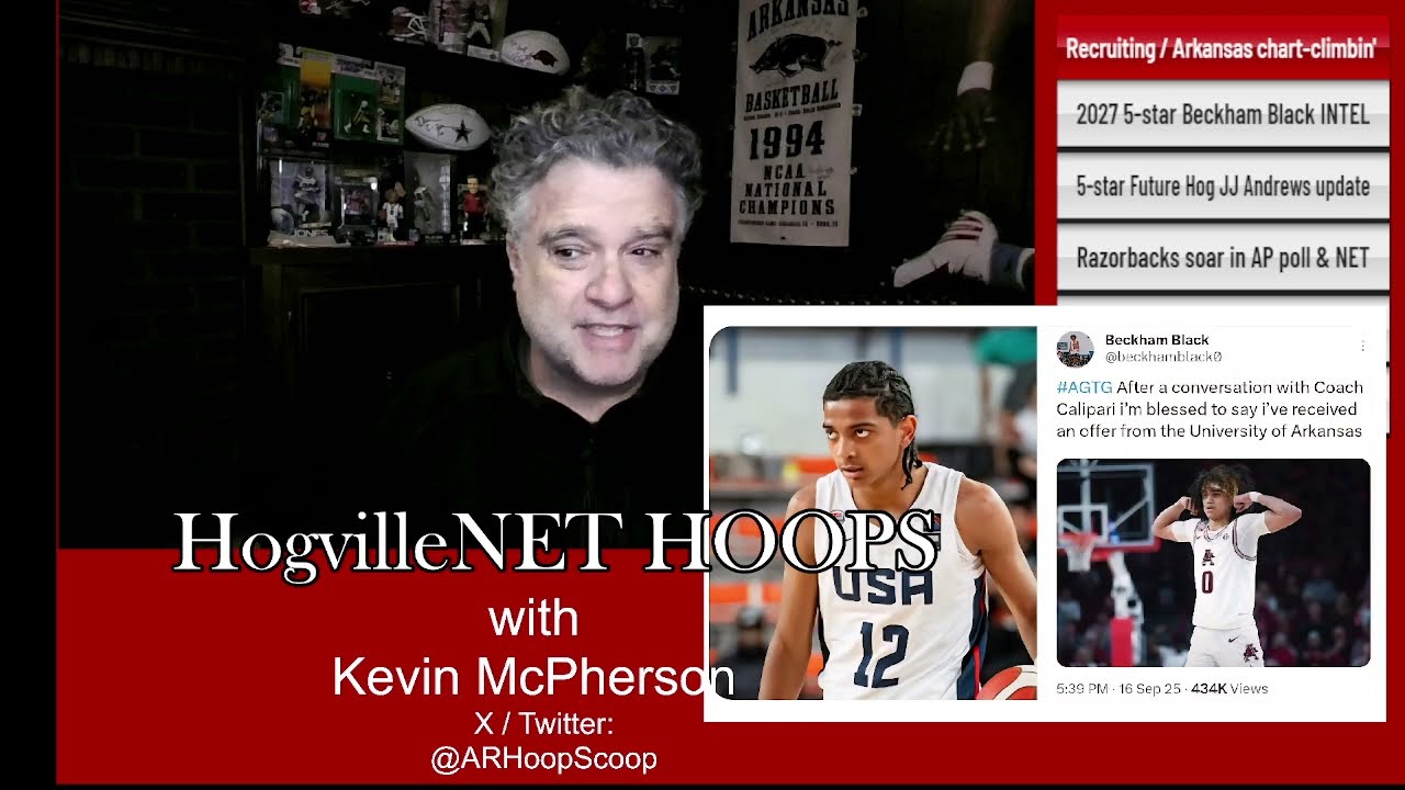 HogvilleNET HOOPS w/Kevin McPherson (MON 12/8): INTEL 5* Beckham Black, more 'cruitin', UA ascending