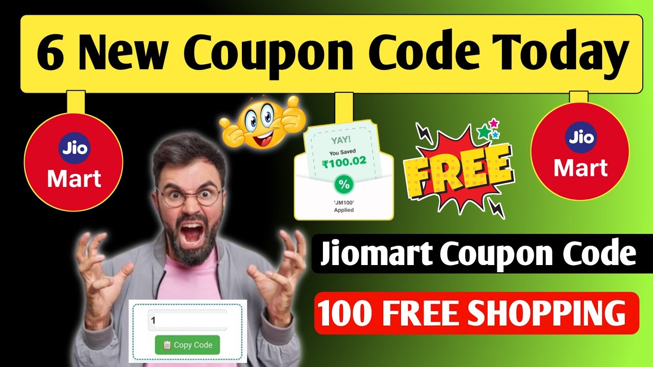 Jiomart 6 New Coupon Code Today | Jiomart 100 Free Shopping | Jiomart 100 off coupon Today 