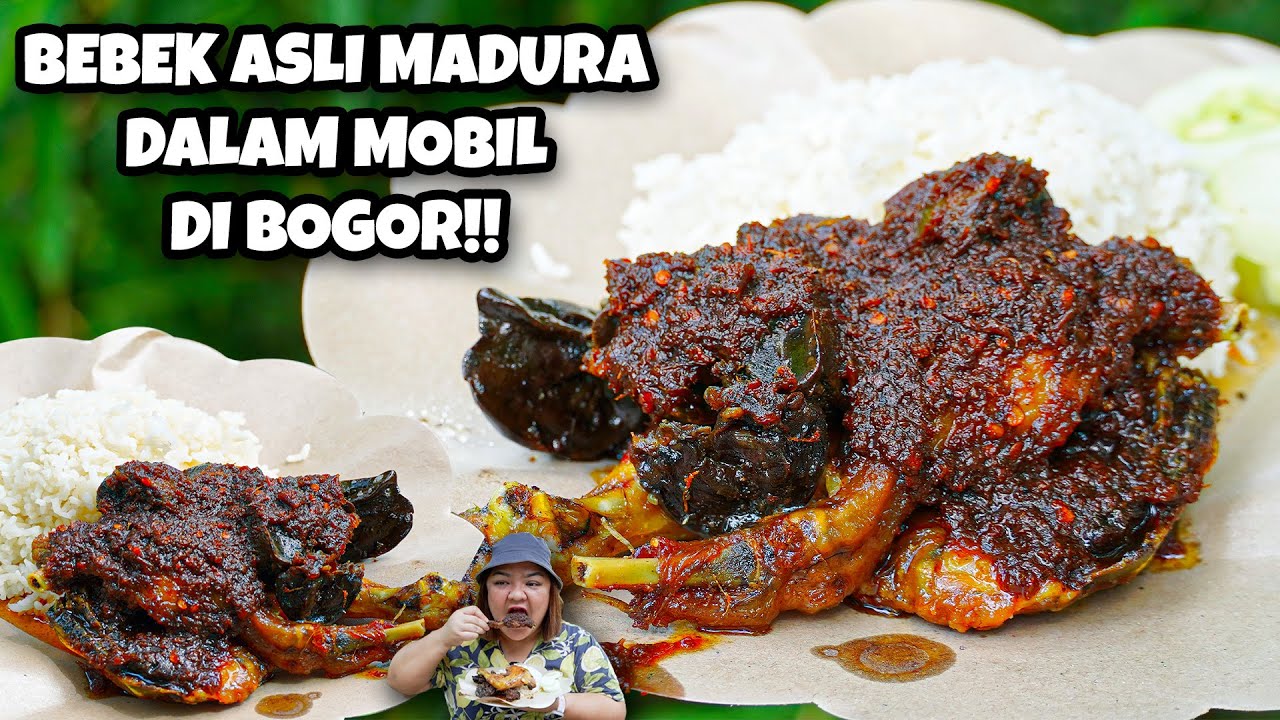 SEDAP! NASI BEBEK MADURA YANG JUALAN DALAM MOBIL DI PINGGIR BOGOR!! YANG BELI PELANGGANNYA BANYAK!