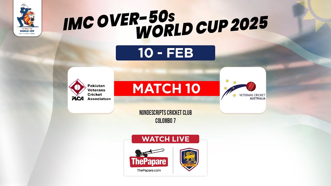 Pakistan vs Australia - IMC Over-50s World Cup 2025