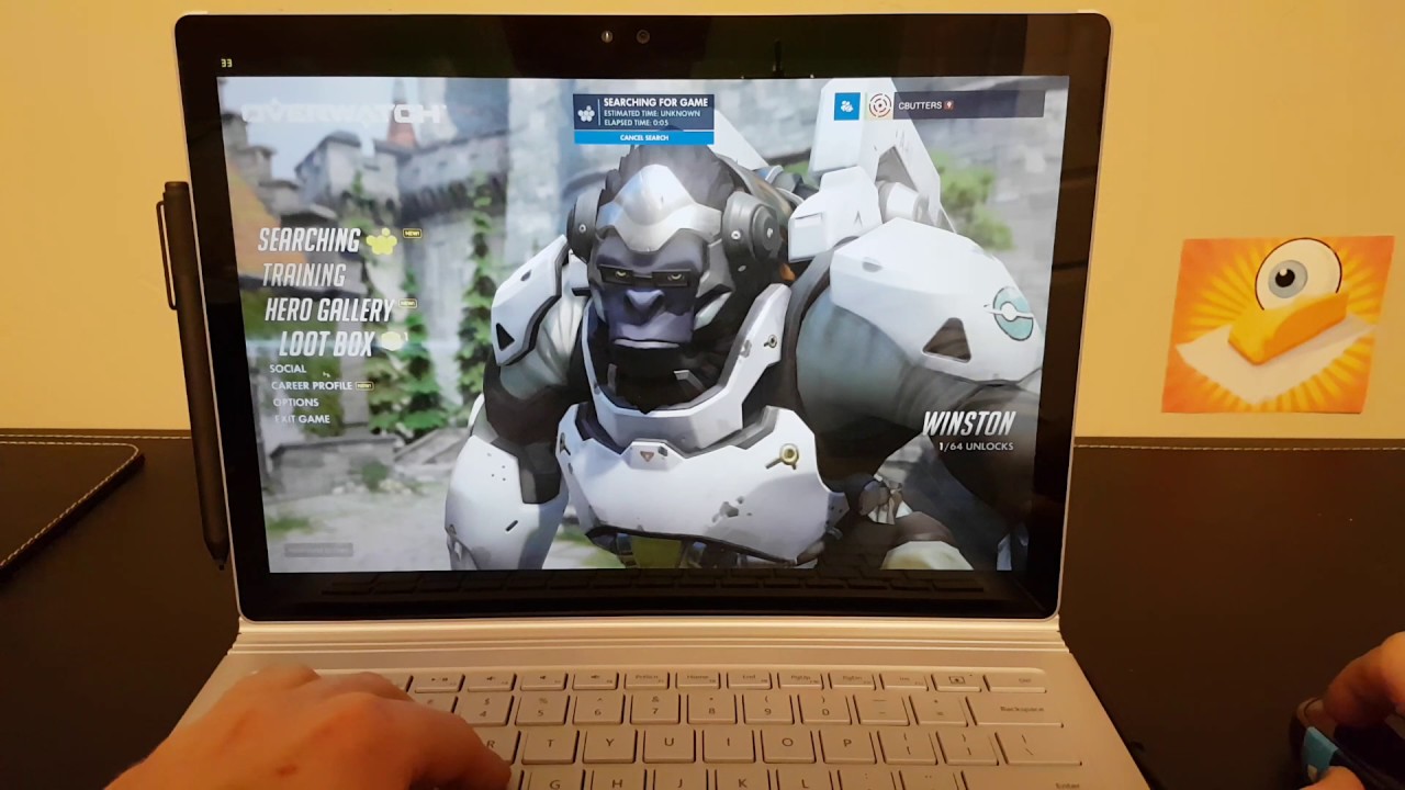 Surface Book w/ Performance Base Playing Overwatch