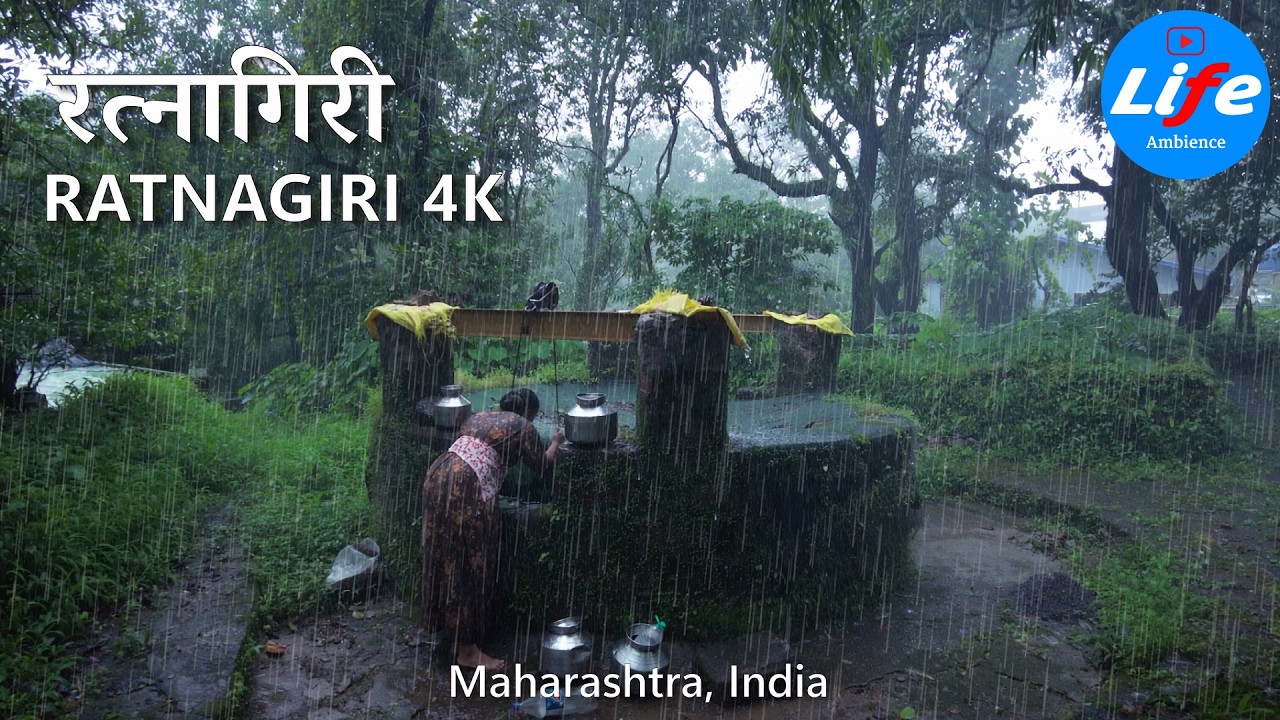 Khedshi, Ratnagiri Walking Tour in the Rain - Monsoon Village Life in Maharashtra 🇮🇳 4K