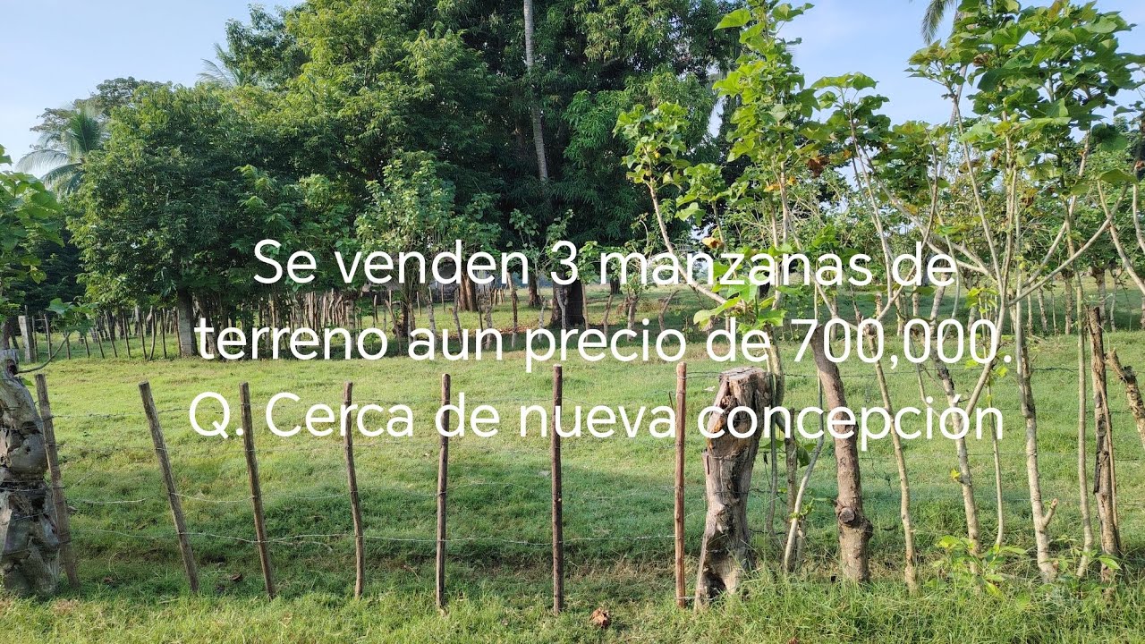 se venden 3 manzanas de terreno aun precio de 700,000. Q.. por las 3 manzanas.