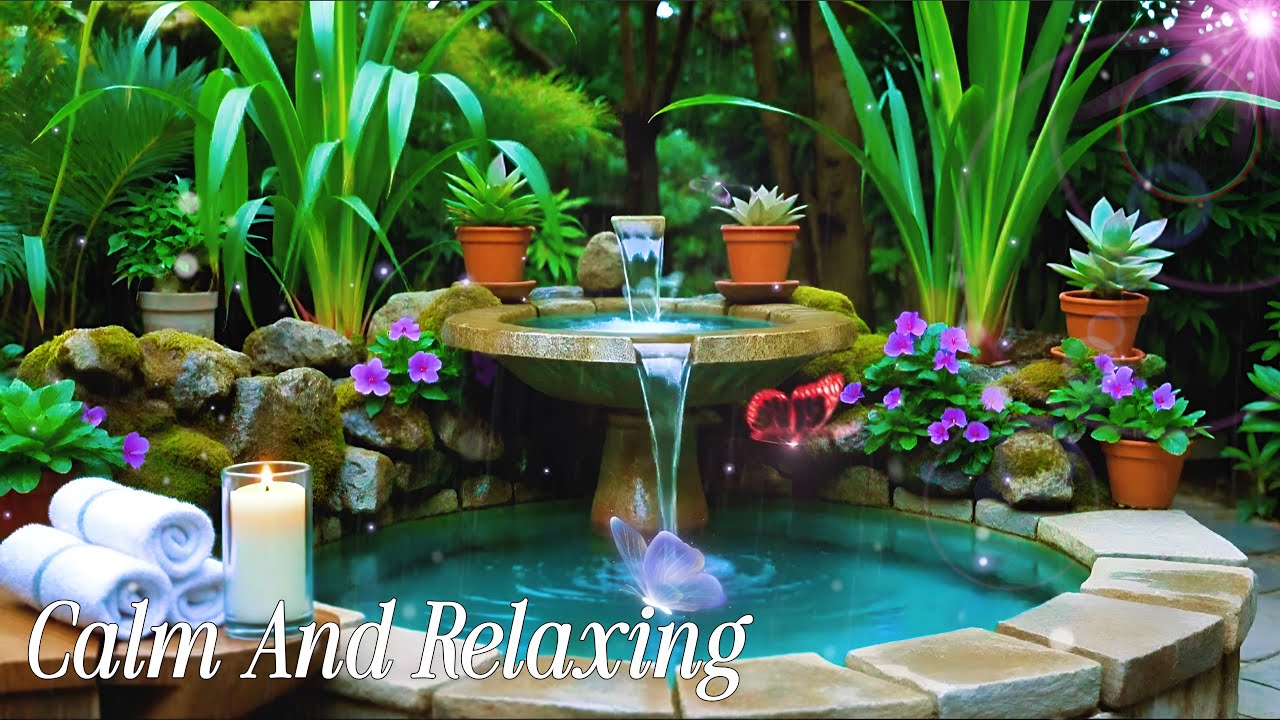 Deep Sleep Music 🌿 Bamboo Water Fountain Sounds | Relaxing Calming Nature for Sleep