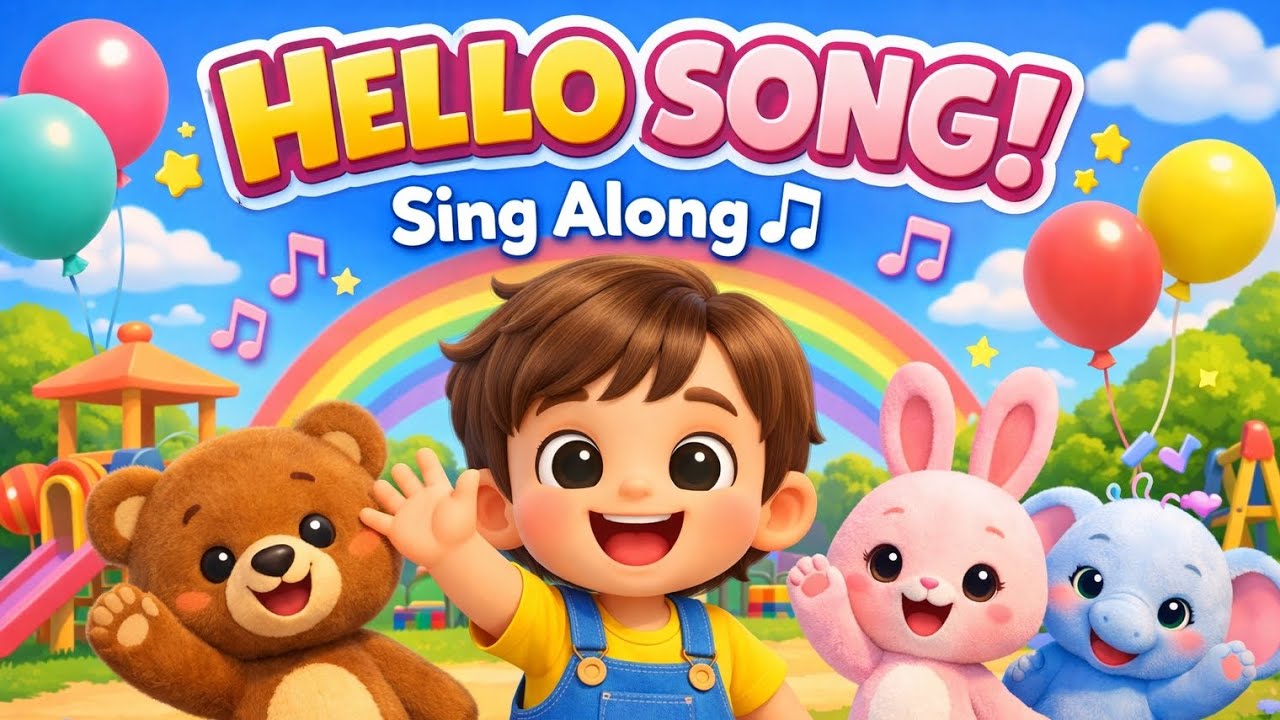 Hello Hello Song 👋 | Nursery Rhymes & Sing Along for Kids | Magic Kids World