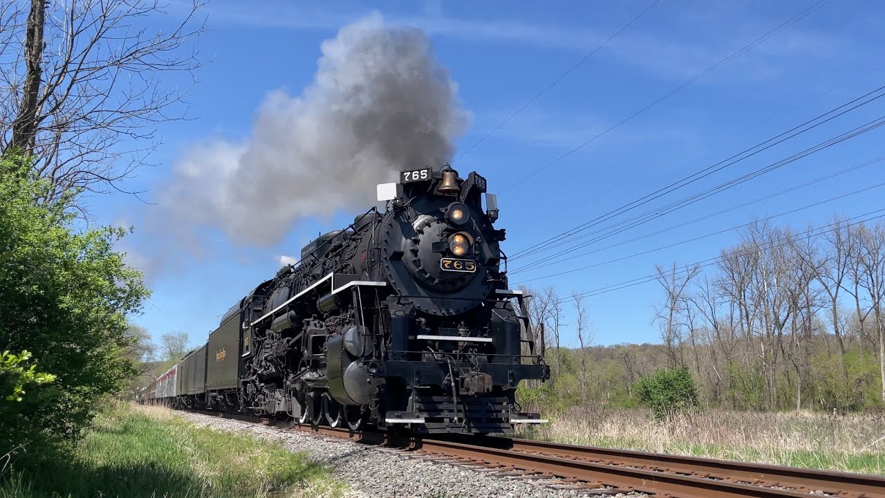 NKP 2-8-4 765 on CVSR's Third Day of Steam in the Valley 2025 also with CVSR FPA-4 6777 on 4/27/25