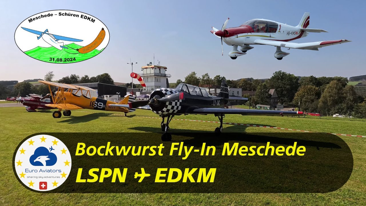 Flug zum Bockwurst Fly-In Meschede 2024 🇨🇭🇩🇪 | Triengen (LSPN) ✈︎ Schüren (EDKM) | VFR