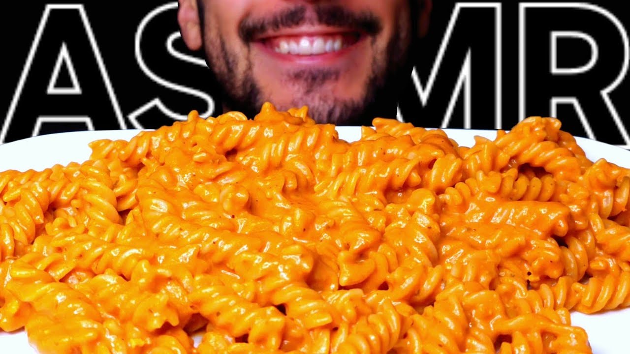 ASMR FUSILLI PESTO ROSSO PASTA (EATING SOUNDS) NO TALKING MUKBANG