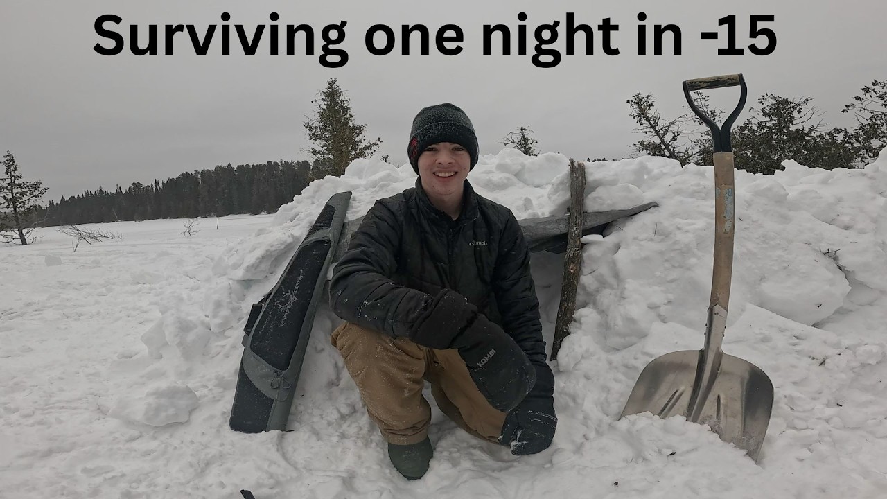 Строим снежное убежище, а потом спим в нём! | -15 | 4K |