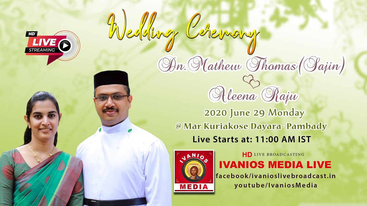 Wedding Ceremony | Dn. Sajin with Aleena | Mar Kuriakose Dayara - Pampady.