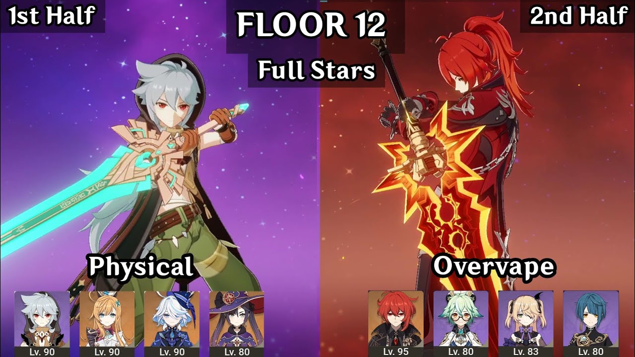 Razor Physical + Diluc Overvape | 6.3 Spiral Abyss Floor 12 9 Stars | Genshin