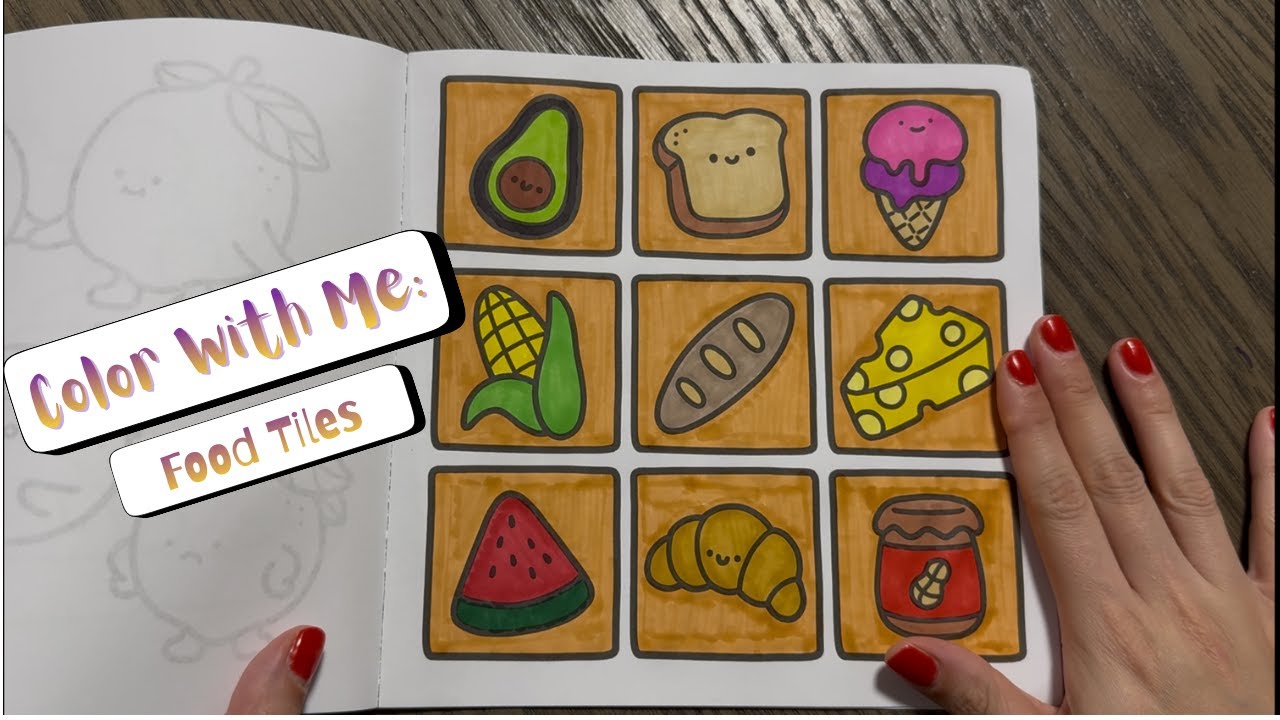 Color With Me - Food Tiles - ASMR