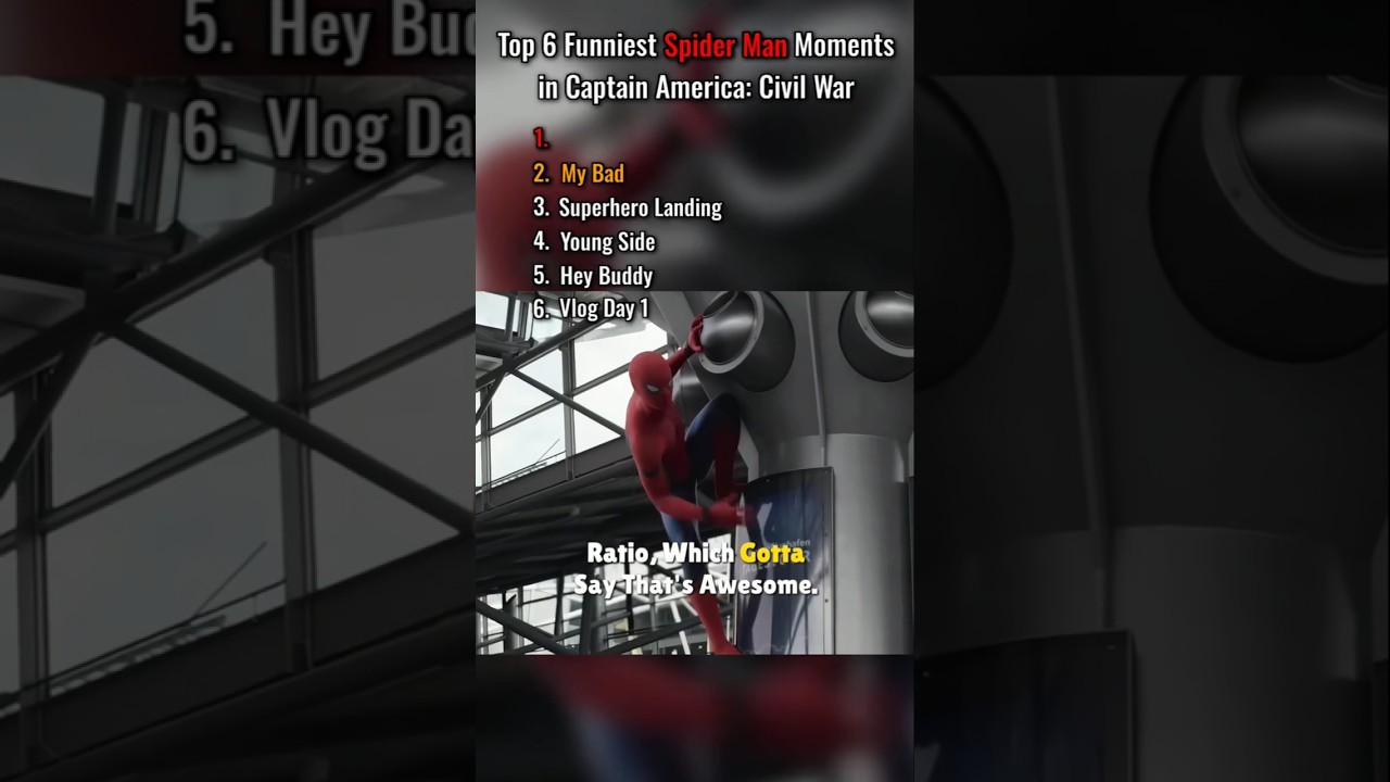 Top 6 Funniest Spider Man Moments in Captain America: Civil War. 😂