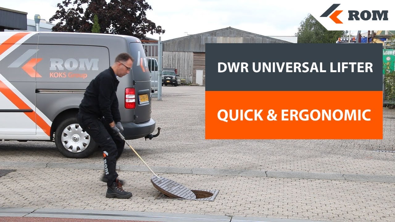 How do you open a manhole cover quickly and ergonomically?