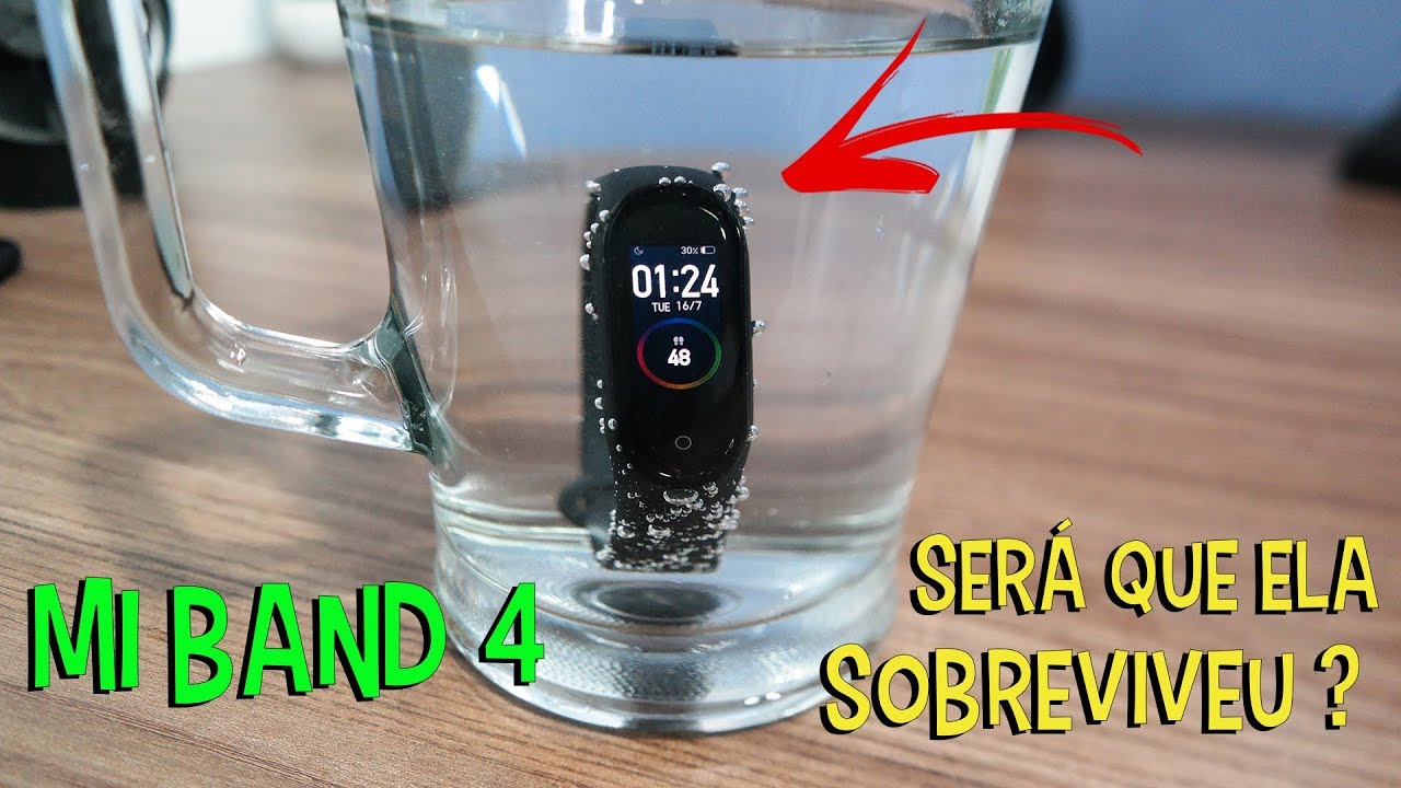 Teste de resistência a aguá Mi Band 4 - Ela aguenta 1 hora de baixo da água ?