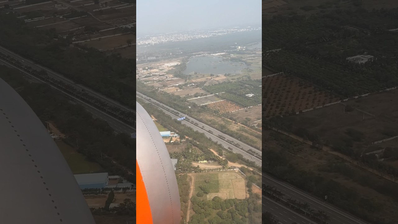 Hyderabad airport flight landing views