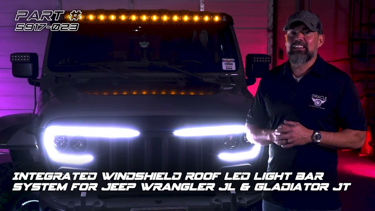 Руководство по установке интегрированной светодиодной балки на лобовое стекло для Jeep Wrangler J...