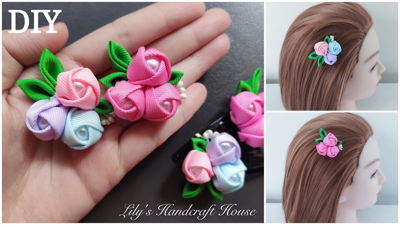 DIY grosgrain ribbon flower 5/手作/MK/Flor de fita/корсажная лента