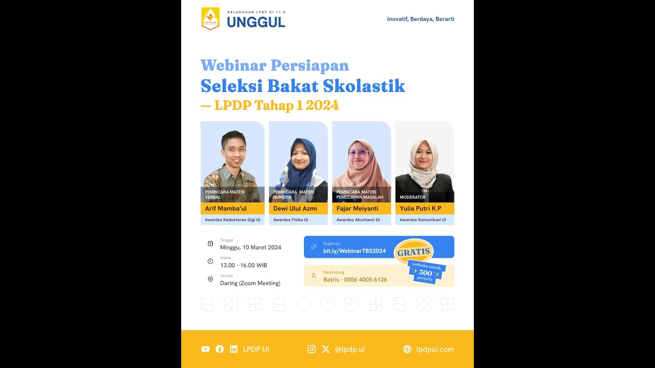 Webinar Persiapan Seleksi Bakat Skolastik - LPDP Tahap 1 2024