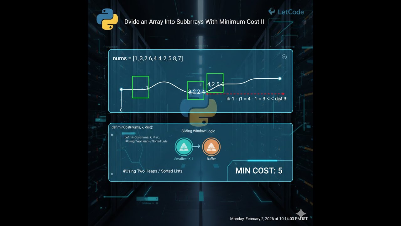 3013 Divide an Array Into Subarrays With Minimum Cost II