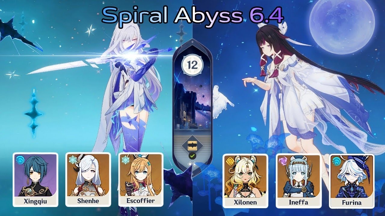 Skirk C0 & Columbina C0 spiral Abyss 6.4 so hard!!#genshinimpact #spiralabyss #genshin 