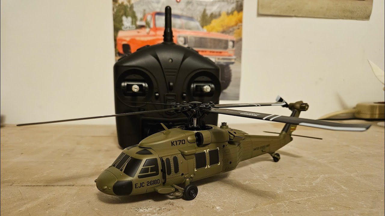 WL-Toys K170 Black Hawk (Temu) Fly & review with unboxing 