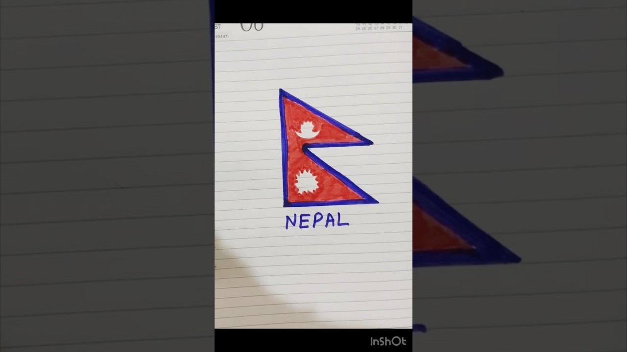✨Drawing Nepali Flag 🇳🇵 #art #drawing #nepal #nepalisong #shorts