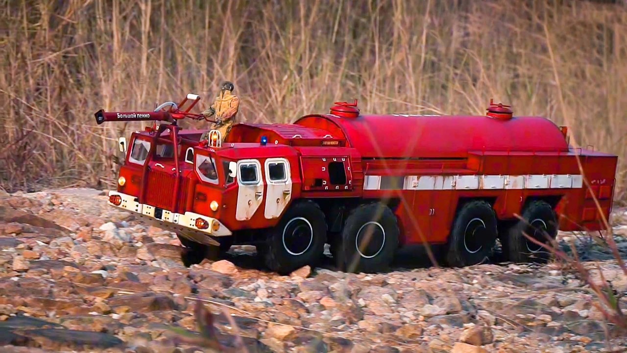 Ultimate 1/10 Scale RC Airport Fire fighting Vehicle | Trumpeter 8x8 Heavy Truck