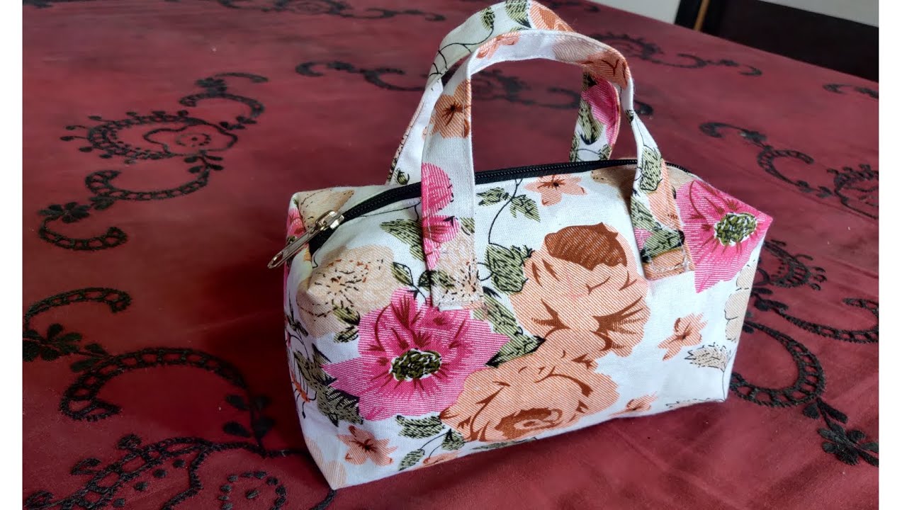 DIY : how to make pouch bag / fabric bag cutting and stitching