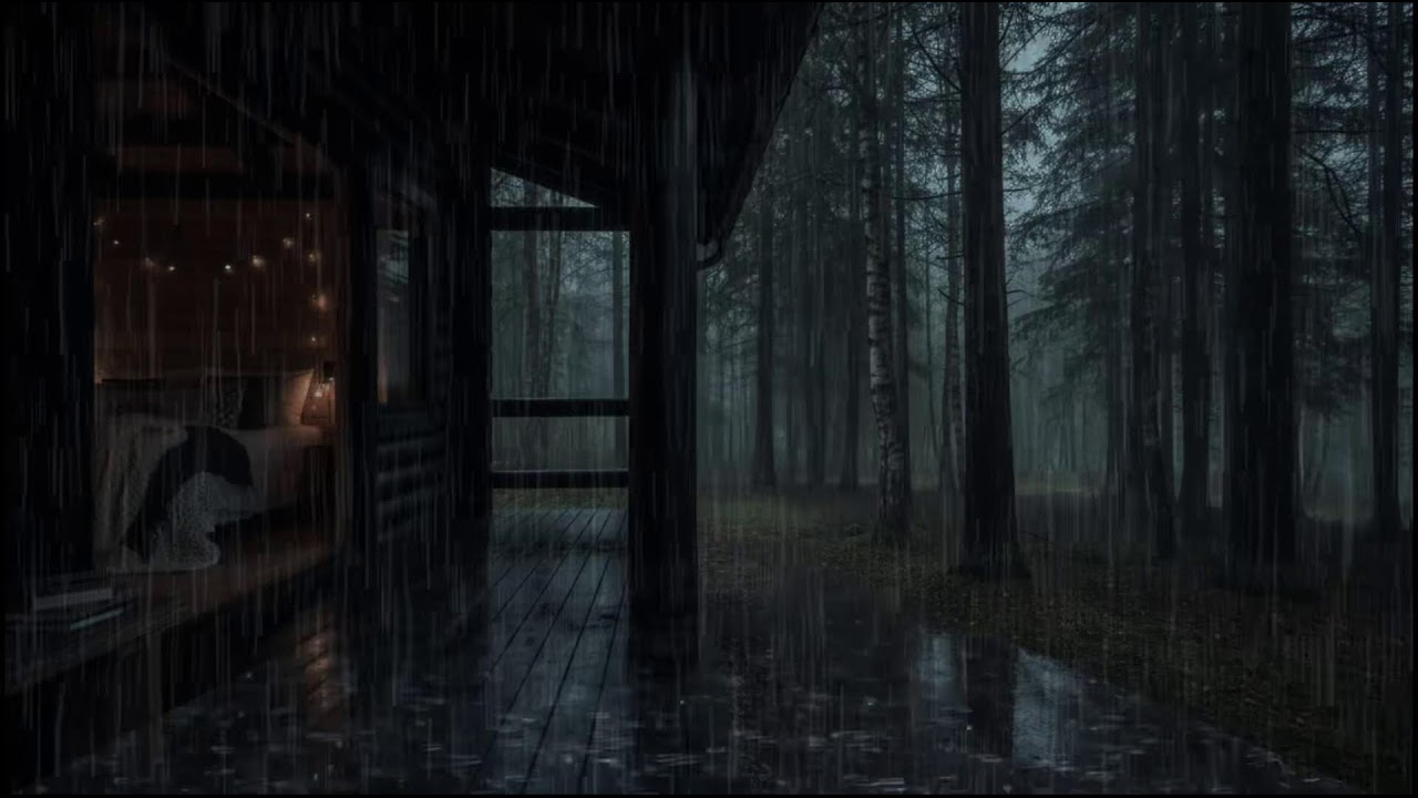 Gentle Rain in the Forest Cabin 🌲🌧 | Soothing Sounds for Restful Sleep