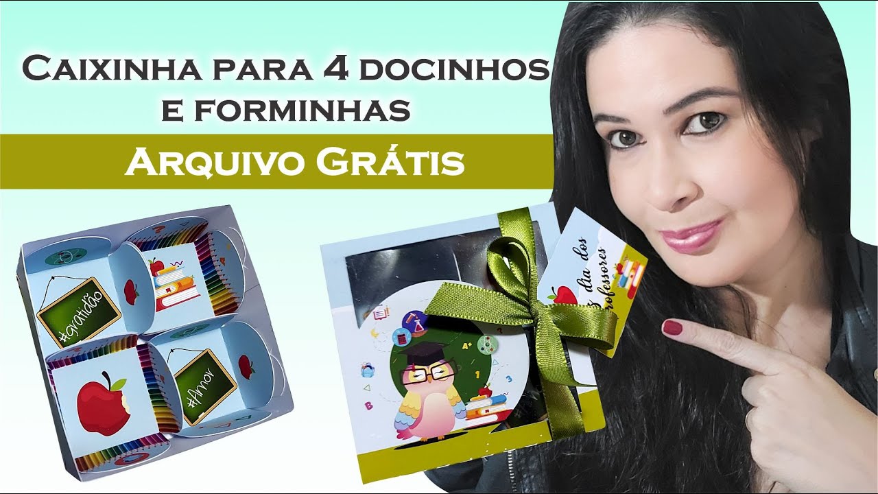 Caixinha para docinhos dia dos professores | Moldes grátis #videorápido 28