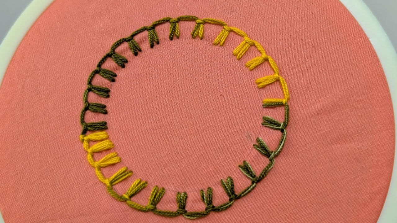 Easy Circular Hand Embroidery Stitch Practice 🧵 | Beginner Friendly Embroidery Design