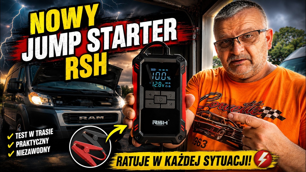 RSH Jump Starter vs Kontrolki w Aucie - Praktyczny test na Ram Promastera
