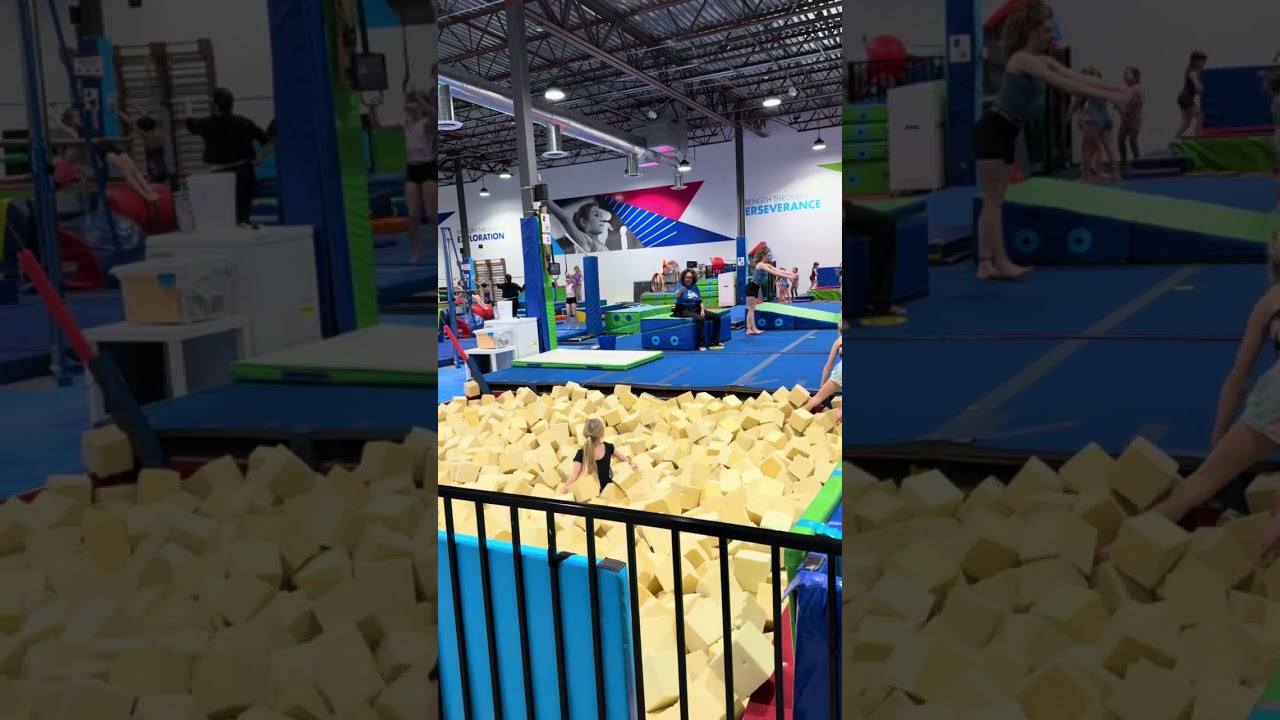 8 year old&rsquo;s Aerial into the foam pit 👏